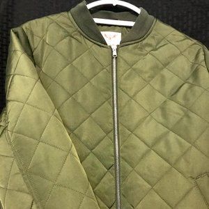 Faded glory army green bomber jacket